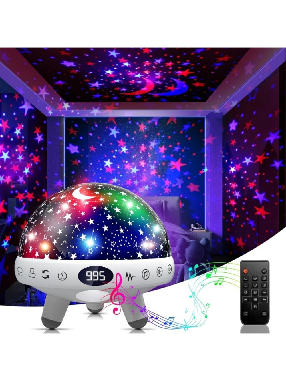 Kids Sound Machine & Night Light Projector - 29 Soothing Sounds for Sleep